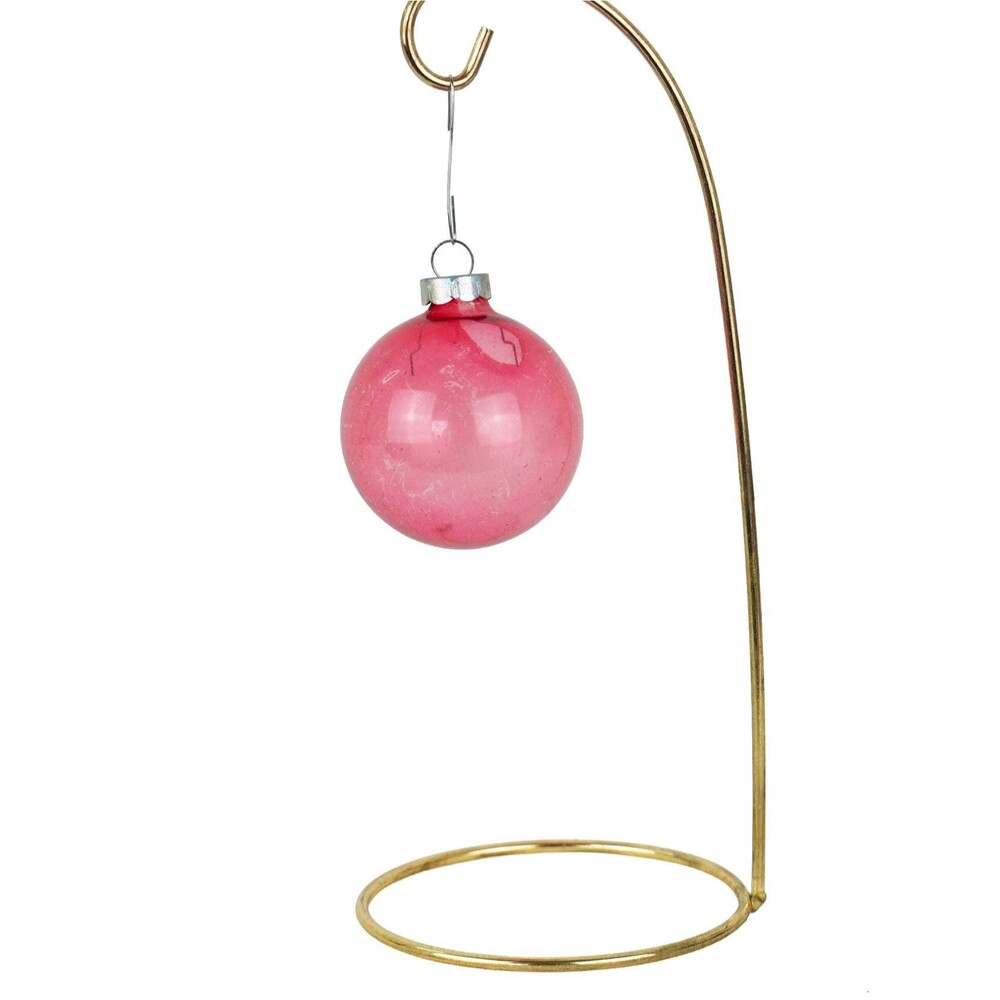 Vintage Red Unsilvered Glass Christmas Ornament WWII Era Ball